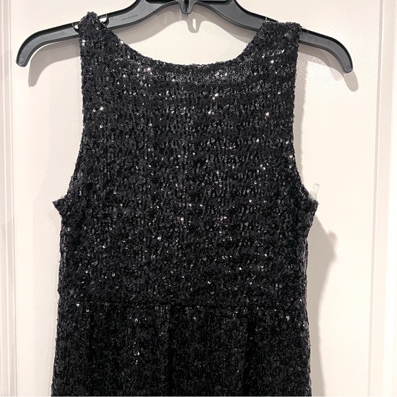 PinkBlush Women’s Black Sequin V-Neck Sleeveless Maternity Evening Gown Sz Small - Picture 9 of 14